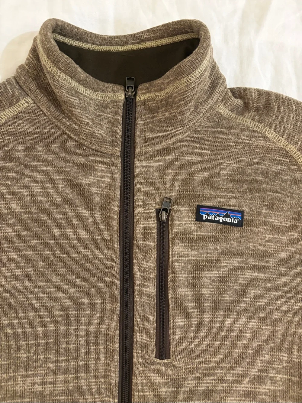 Patagonia Brown Heather Quarter-Zip Fleece Pullover